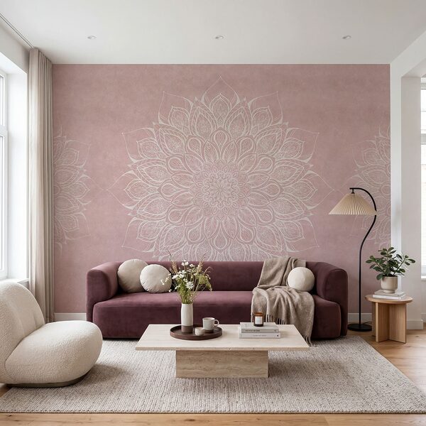 Weißes und rosa Mandala Weißes und rosa Mandala