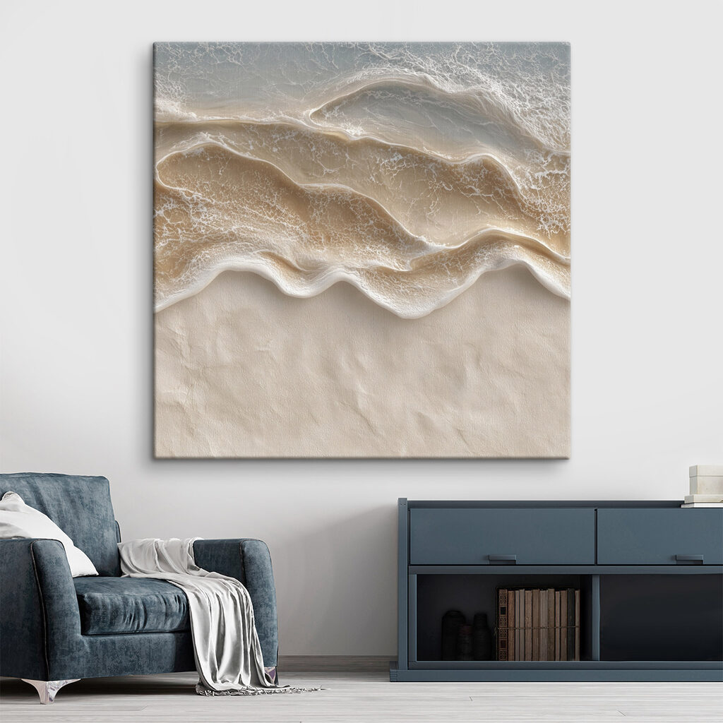 Gentle waves caressing sandy shore