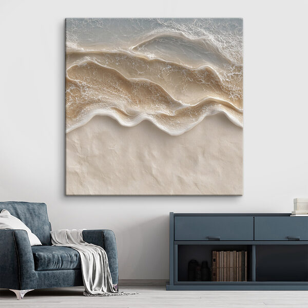 Gentle waves caressing sandy shore