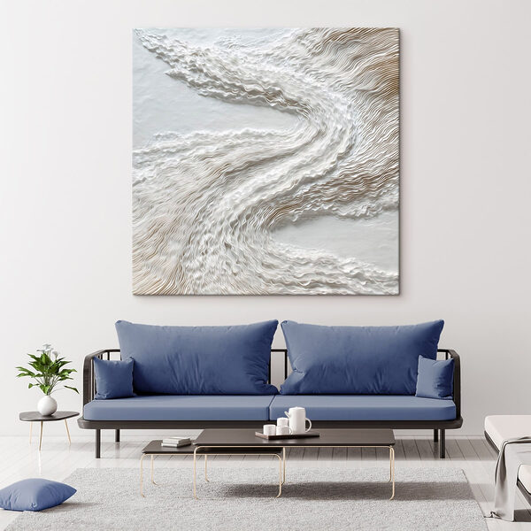 White surface with wavy lines White surface with wavy lines