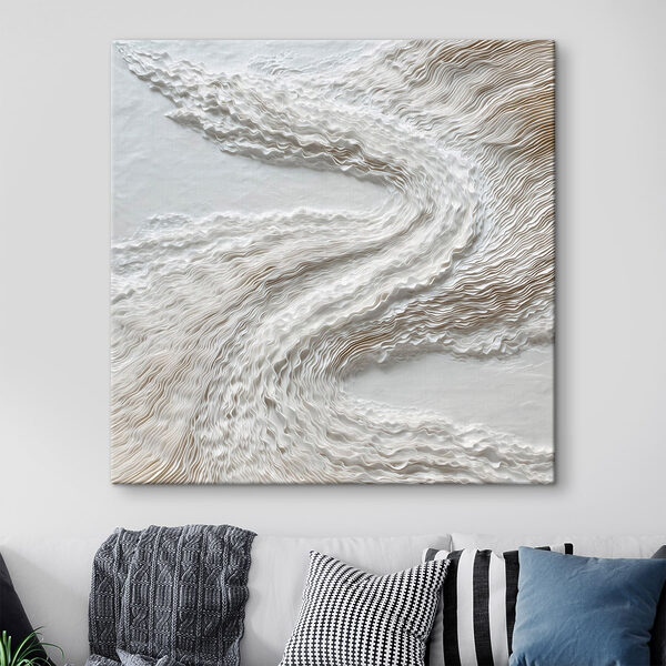 White surface with wavy lines White surface with wavy lines