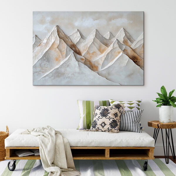 White and brown mountain range