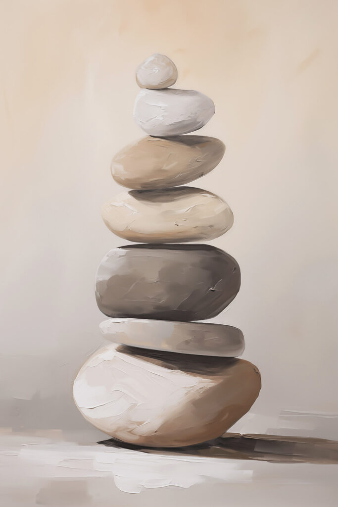 Stack of rocks on a table Stack of rocks on a table