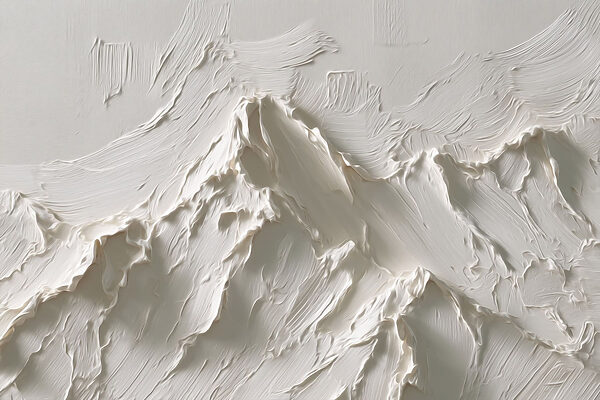 White wall with a mountain in the background White wall with a mountain in the background