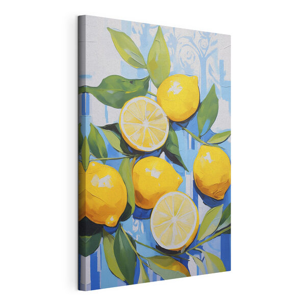 Painting of lemons and leaves Painting of lemons and leaves