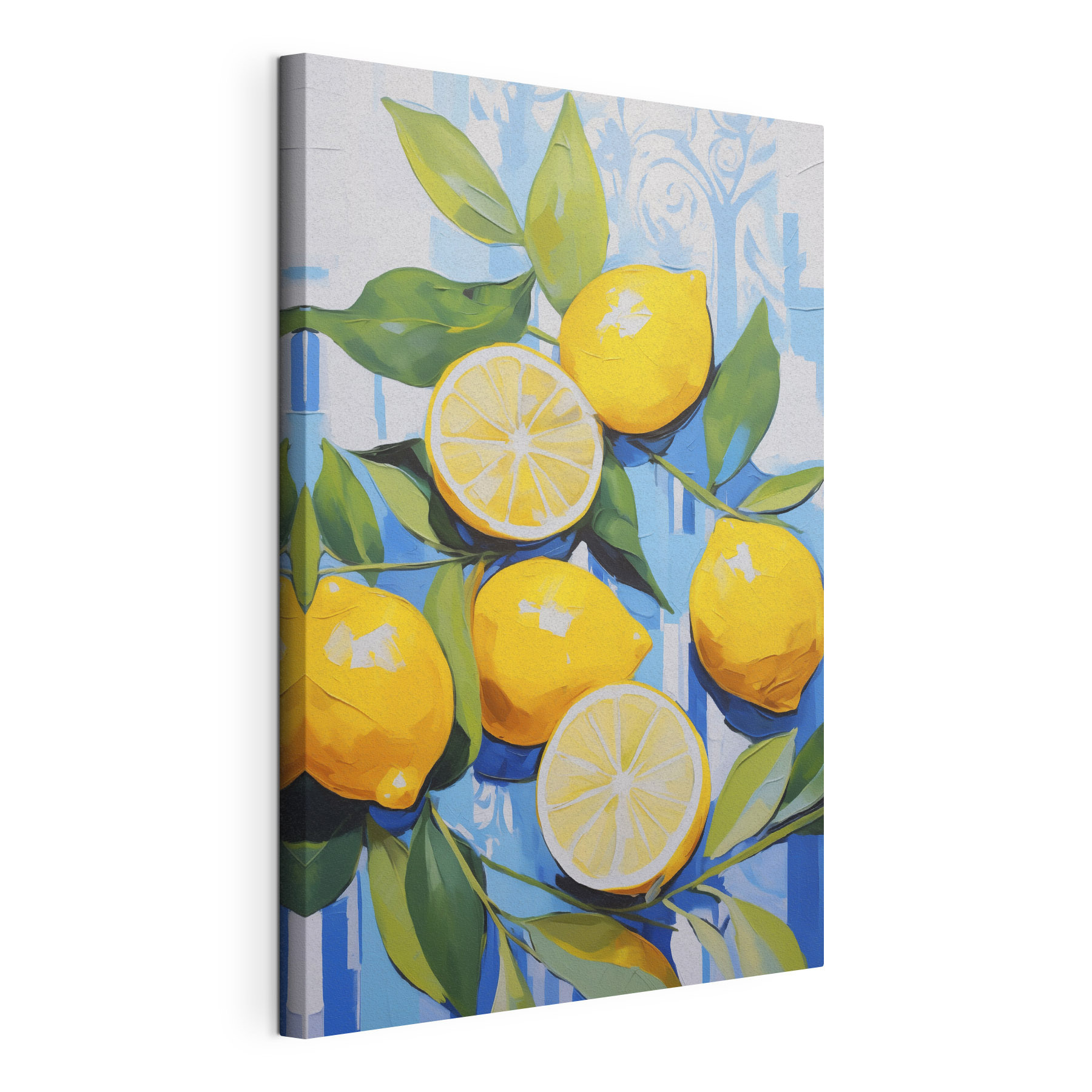 Painting of lemons and leaves Painting of lemons and leaves
