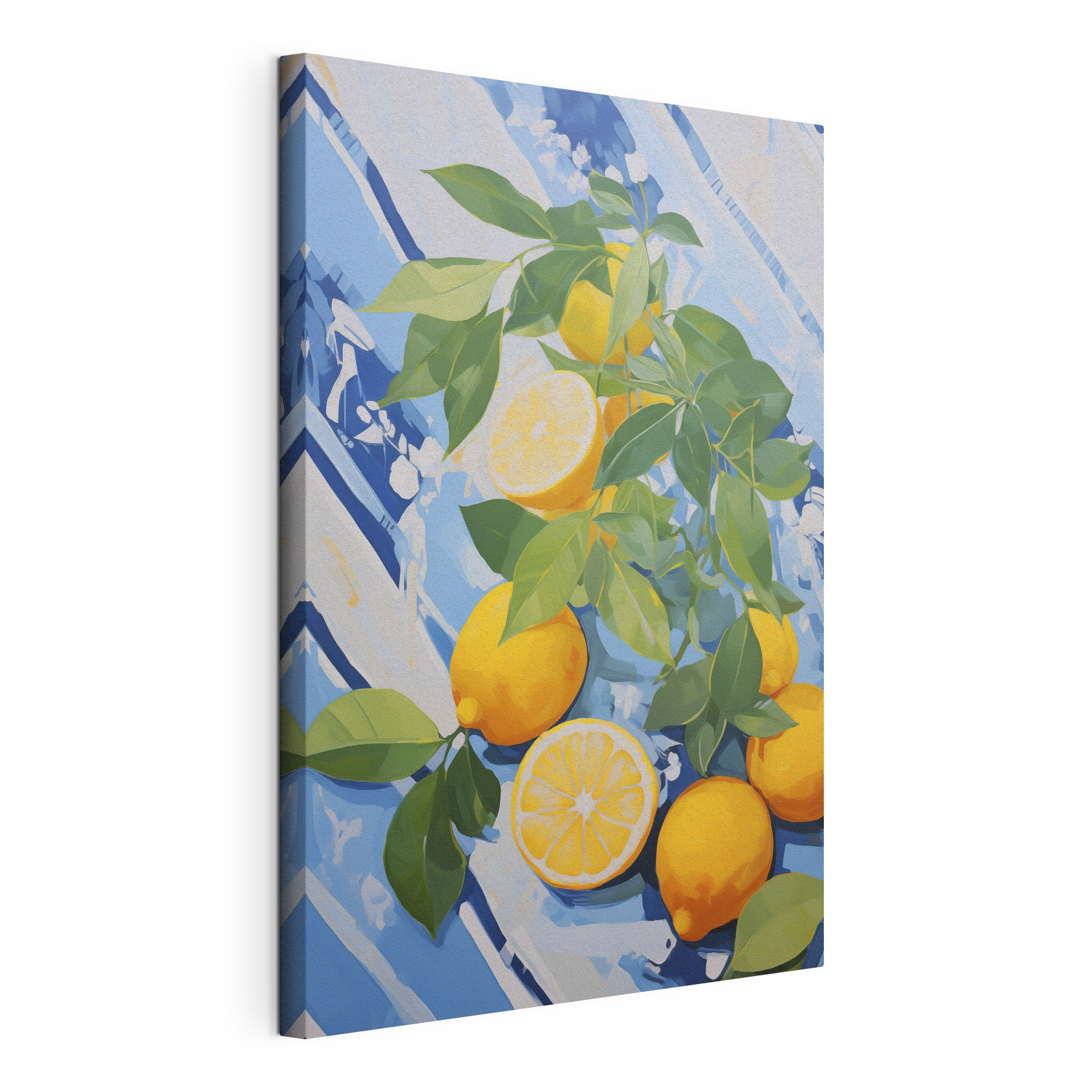 Painting of lemons and leaves Painting of lemons and leaves