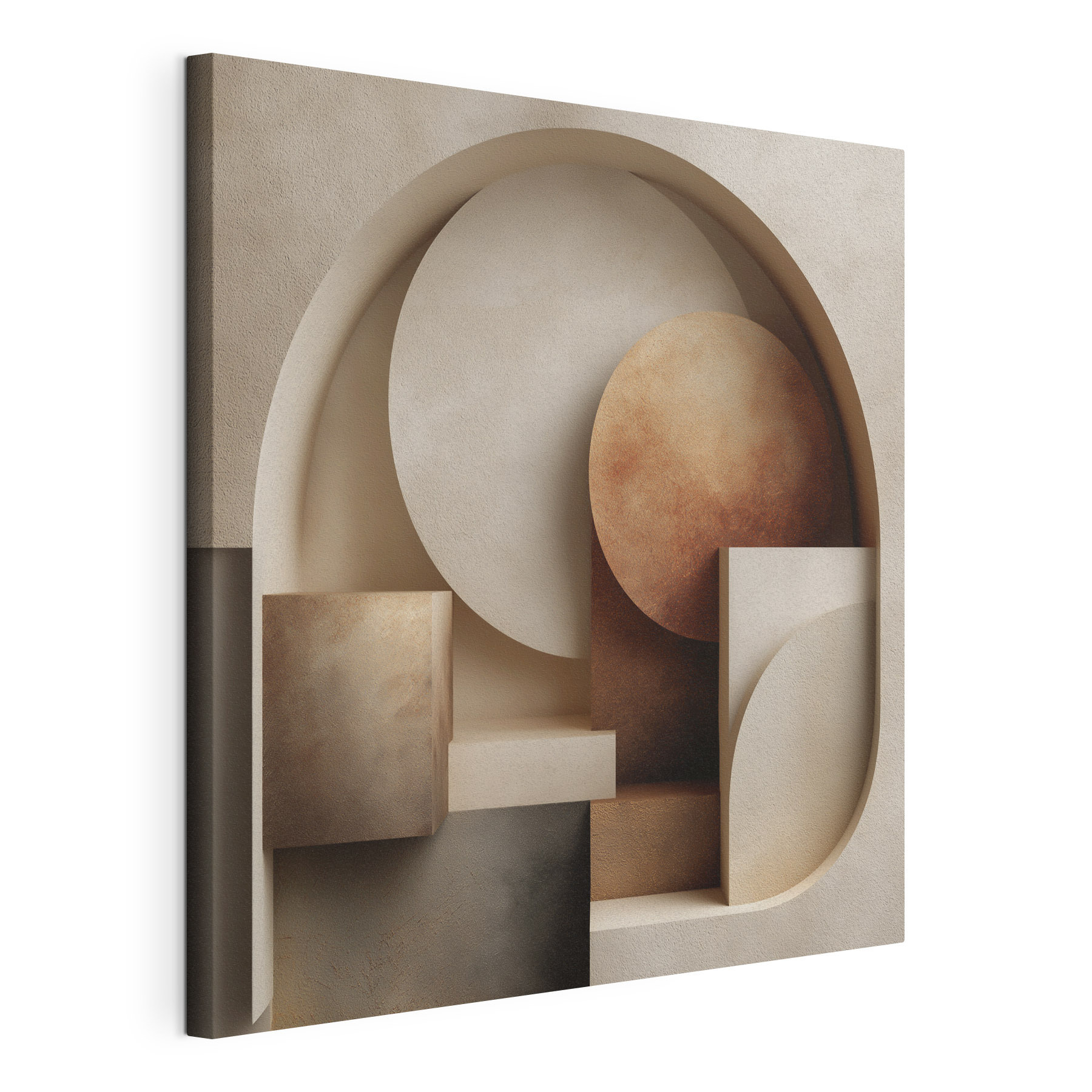 Group of geometric shapes in a wall