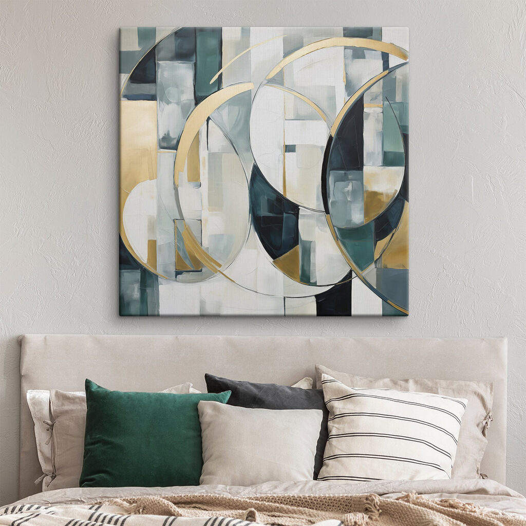 Painting of circles and squares