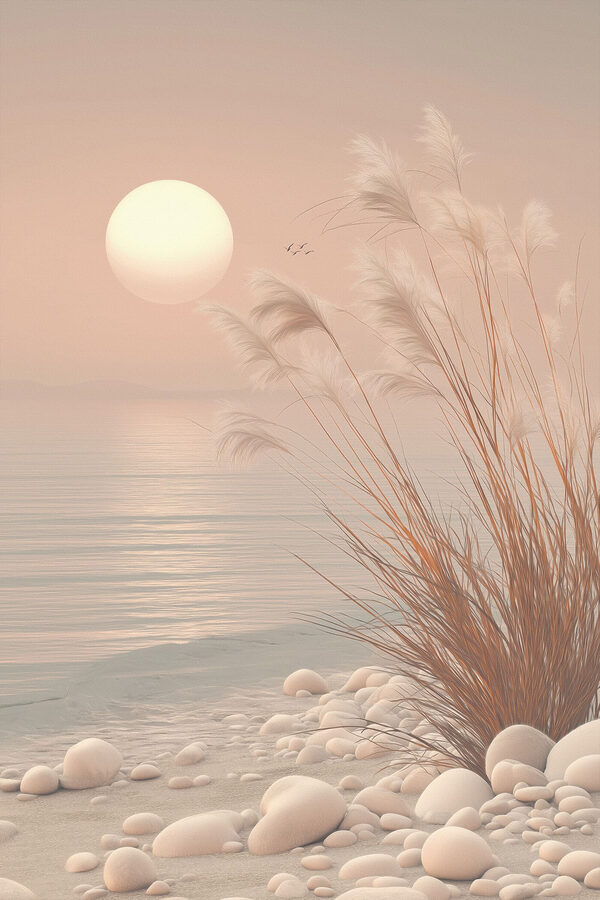 Grass and rocks by the water