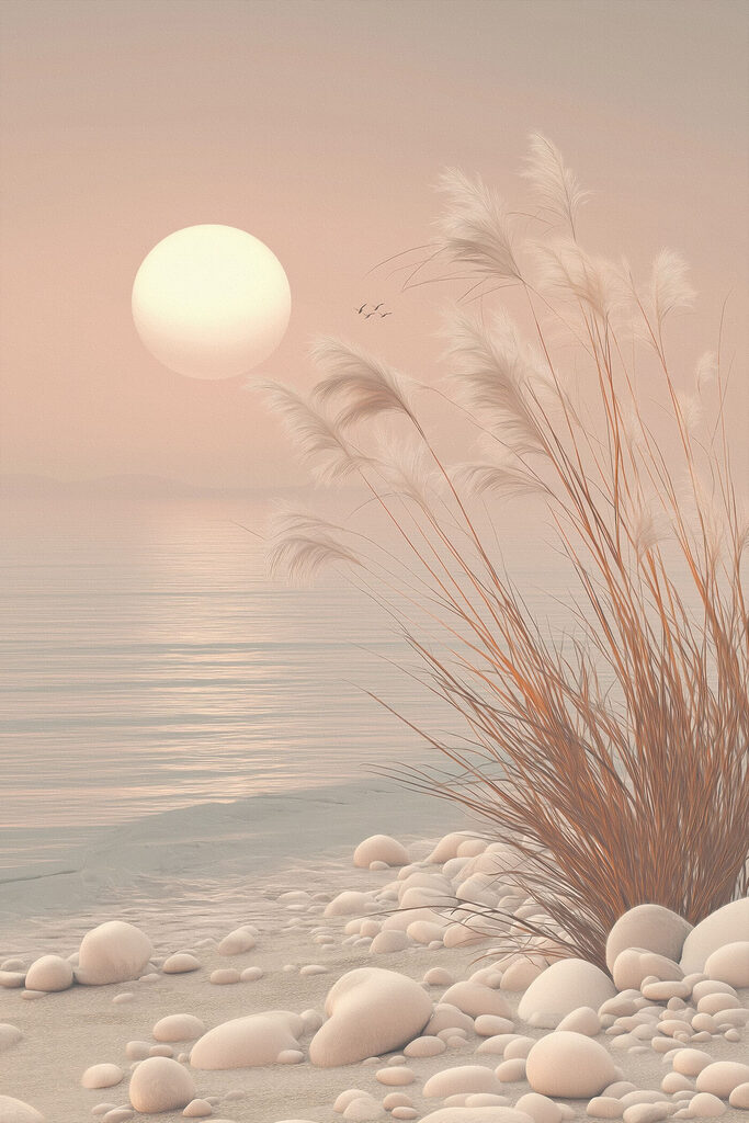 Grass and rocks by the water