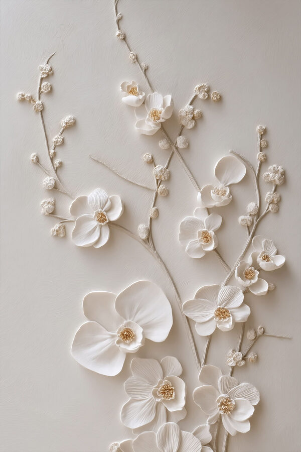 White flowers on a white surface