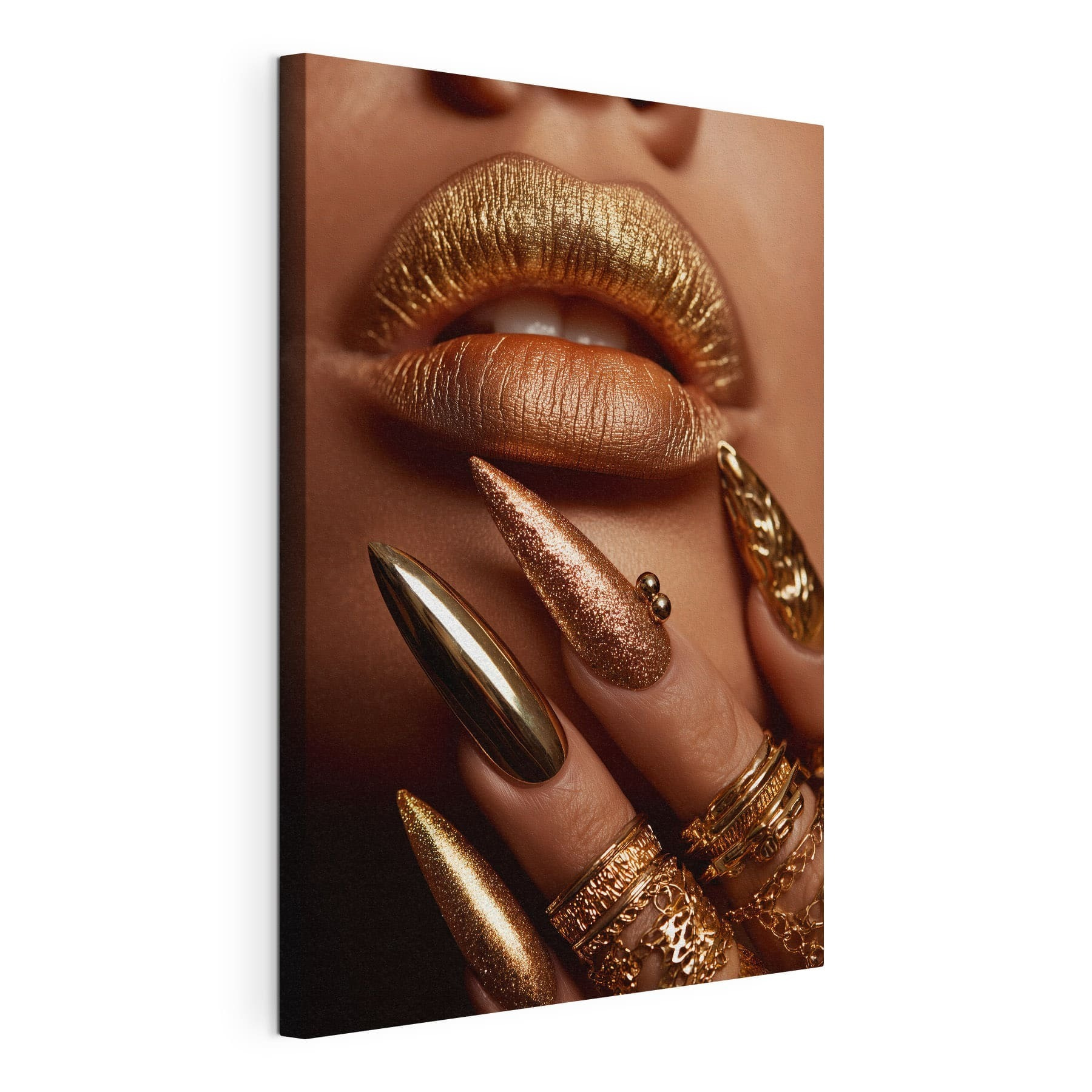 Glamorous nails and lips ensemble