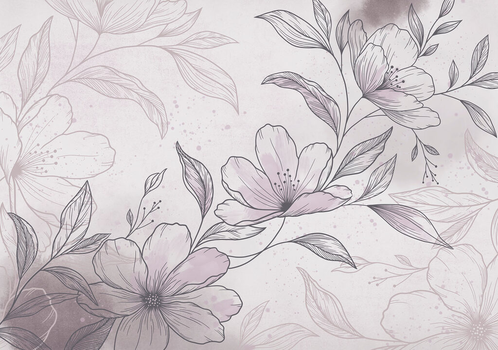 Drawing of flowers and leaves Drawing of flowers and leaves