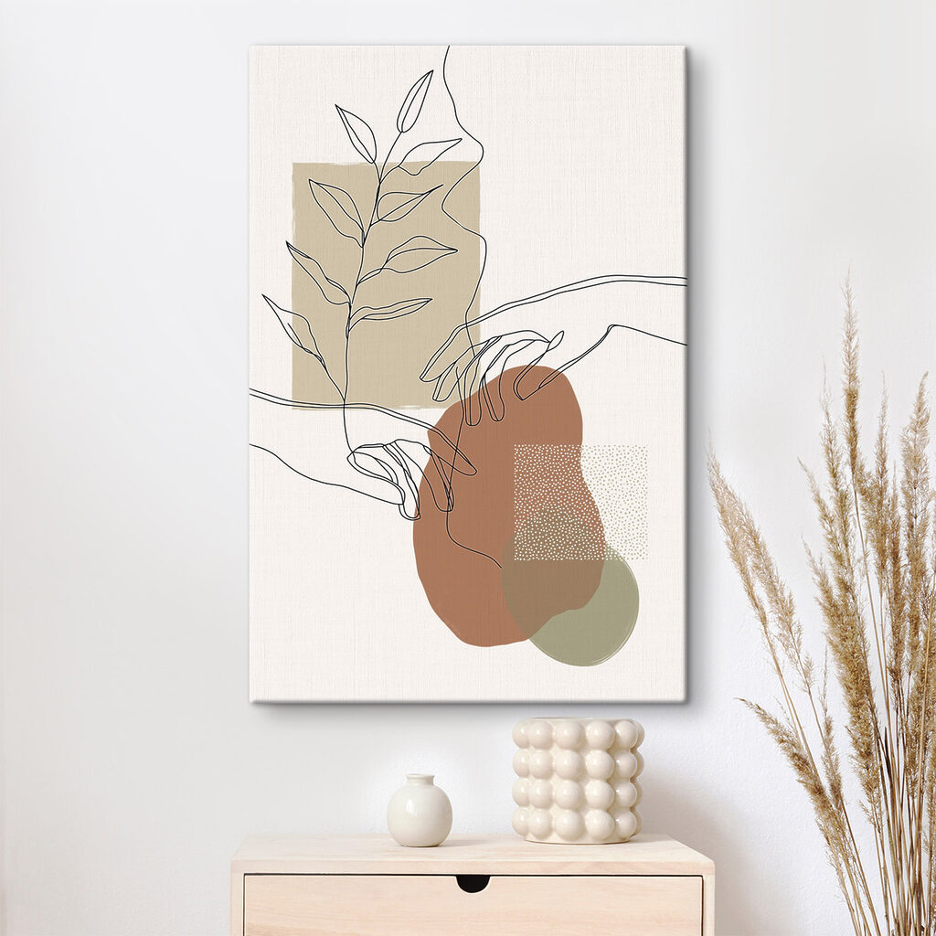 Drawing of a hand holding a plant Drawing of a hand holding a plant