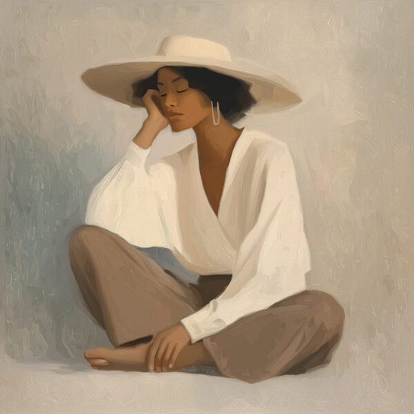 Woman sitting on the floor