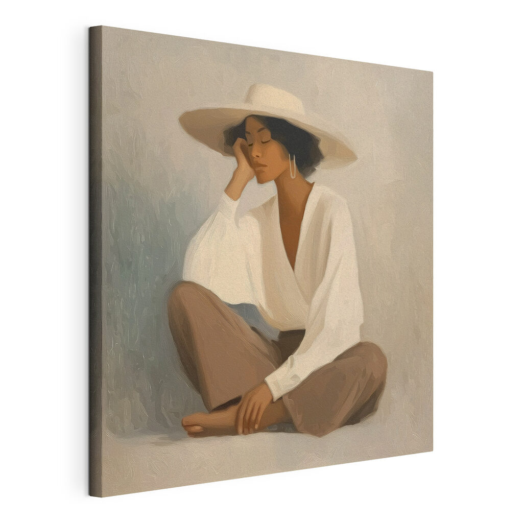 Woman sitting on the floor