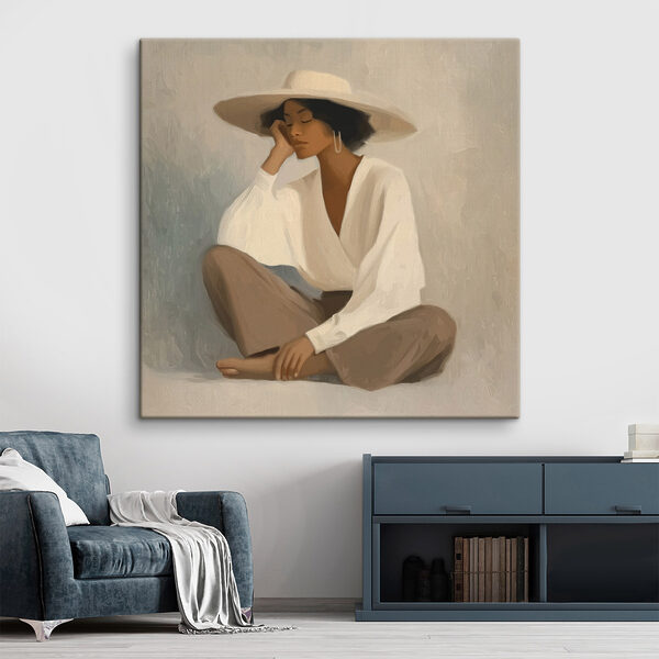 Woman sitting on the floor