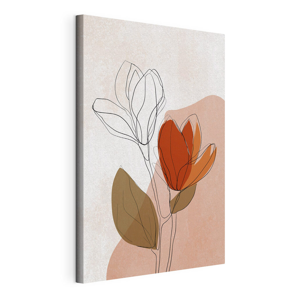Drawing of flowers with leaves Drawing of flowers with leaves