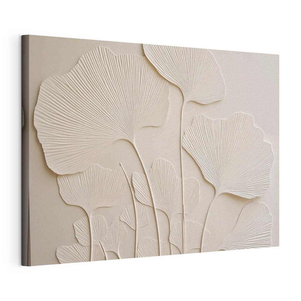 White wall with leaves