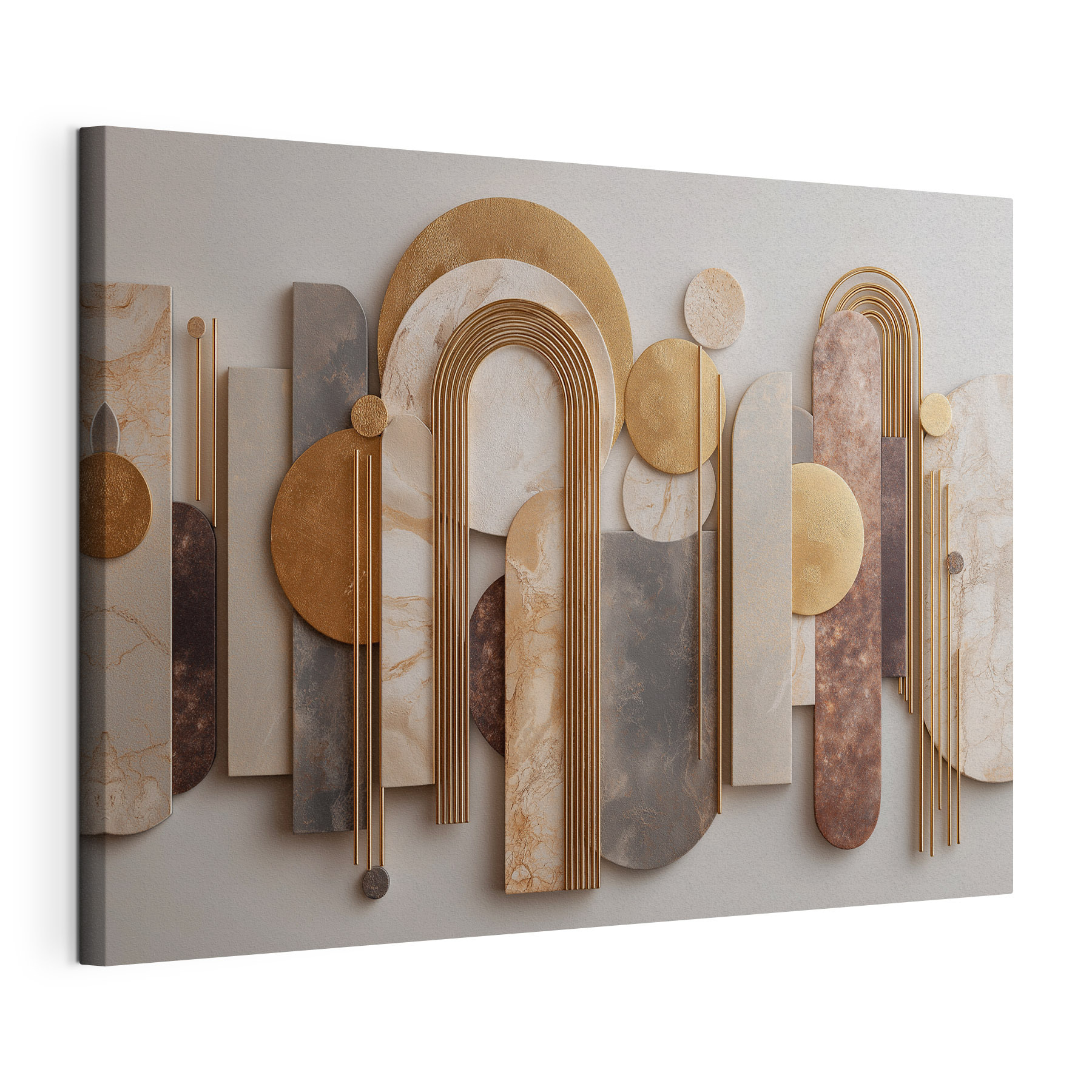 Wall art of various shapes and colors