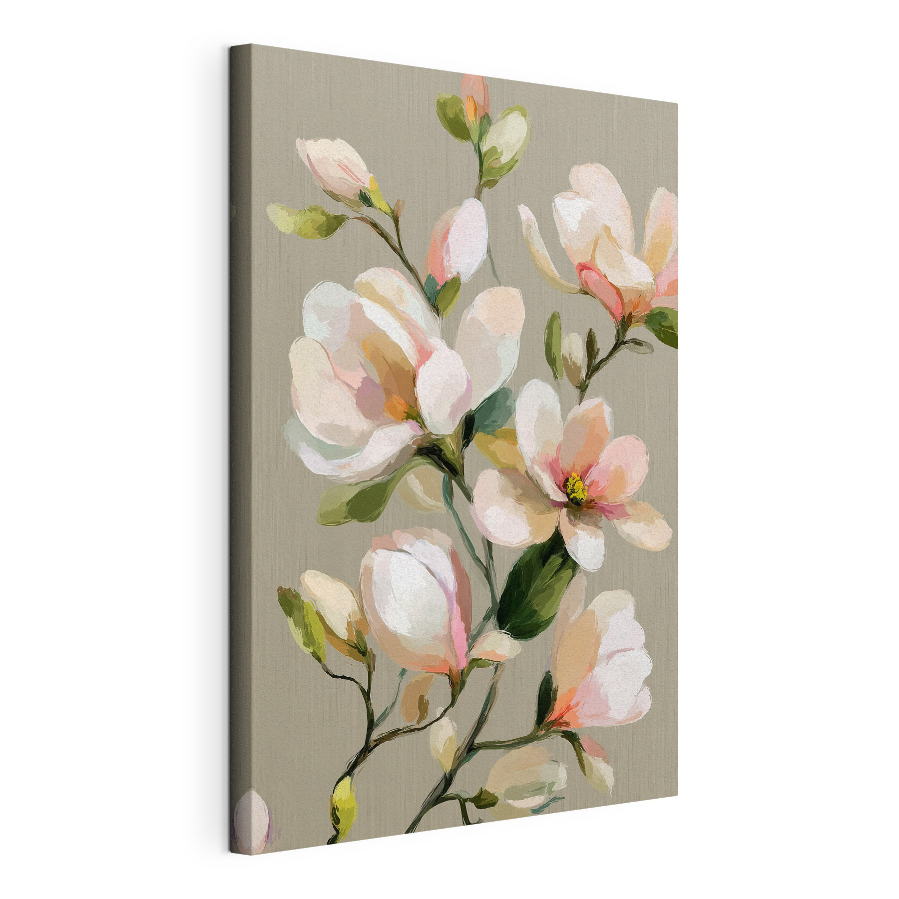 Painting of flowers on a grey background Painting of flowers on a grey background