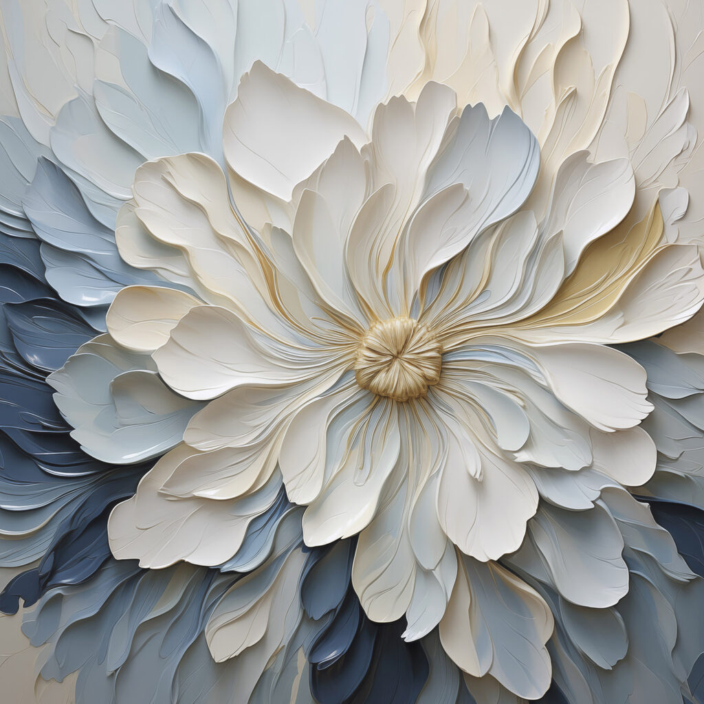 White and blue flower
