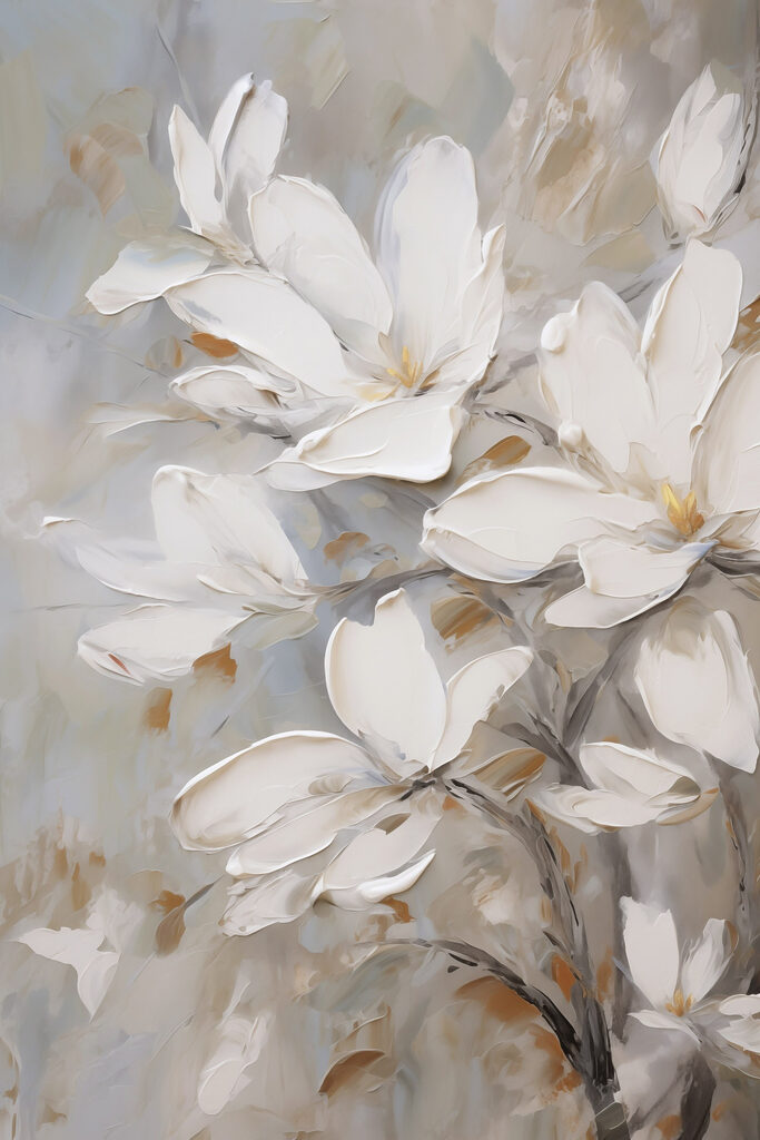 Painting of white flowers Painting of white flowers