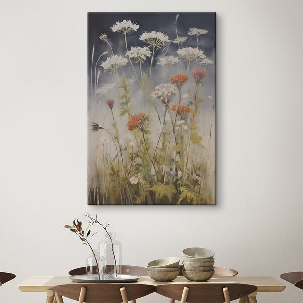 Painting of flowers in a field