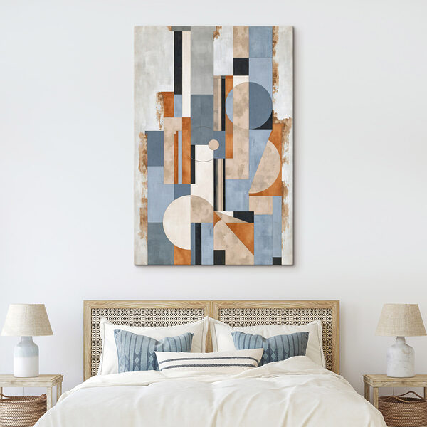 Painting of a geometric pattern Painting of a geometric pattern