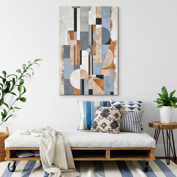Painting of a geometric pattern Painting of a geometric pattern