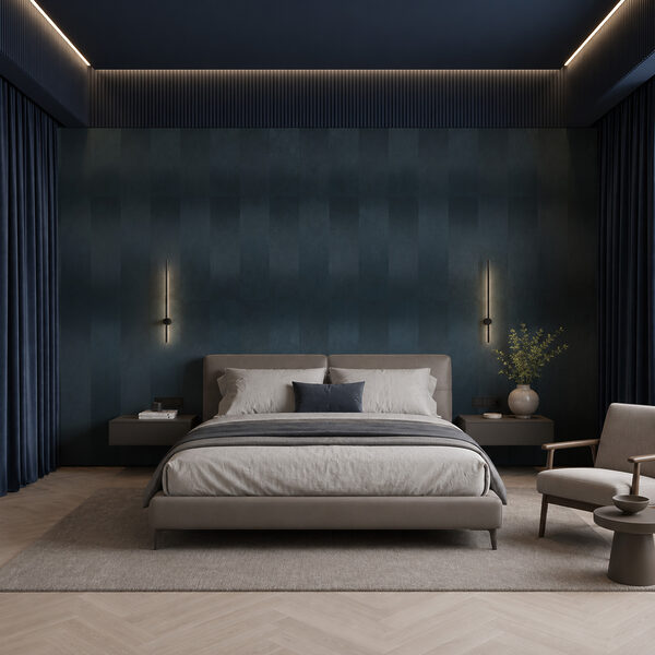 Blau-grau gestreifte Wand Blau-grau gestreifte Wand