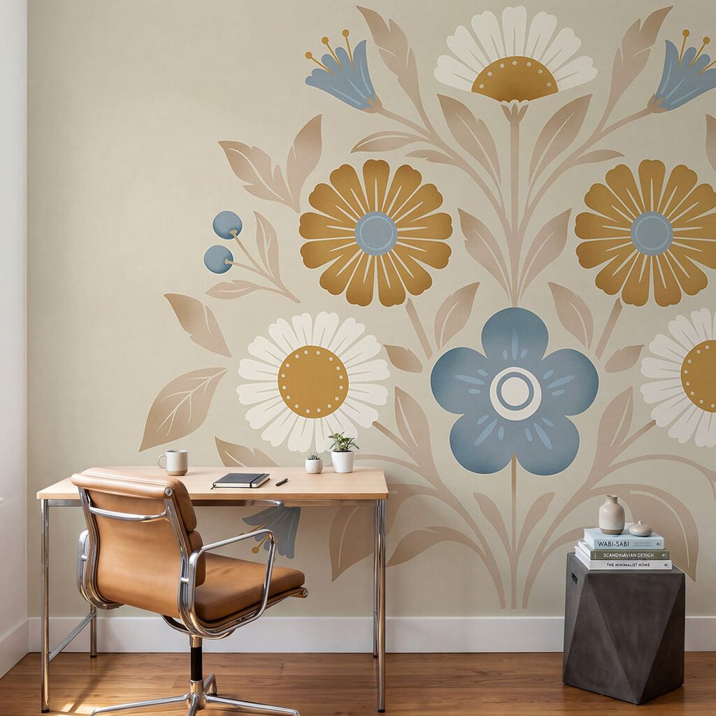 Blumenmotiv an einer Wand