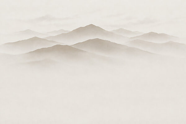 Foggy mountain range