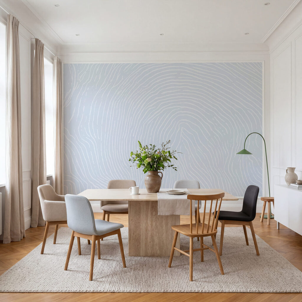 Weiße Linien auf blauem Hintergrund