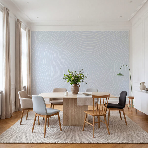 Weiße Linien auf blauem Hintergrund