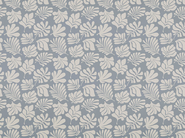 Pattern of white leaves on a gray background