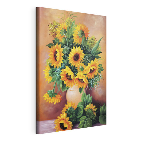Ein Gemälde mit Sonnenblumen in einer Vase Wandbilder Ein Gemälde mit Sonnenblumen in einer Vase