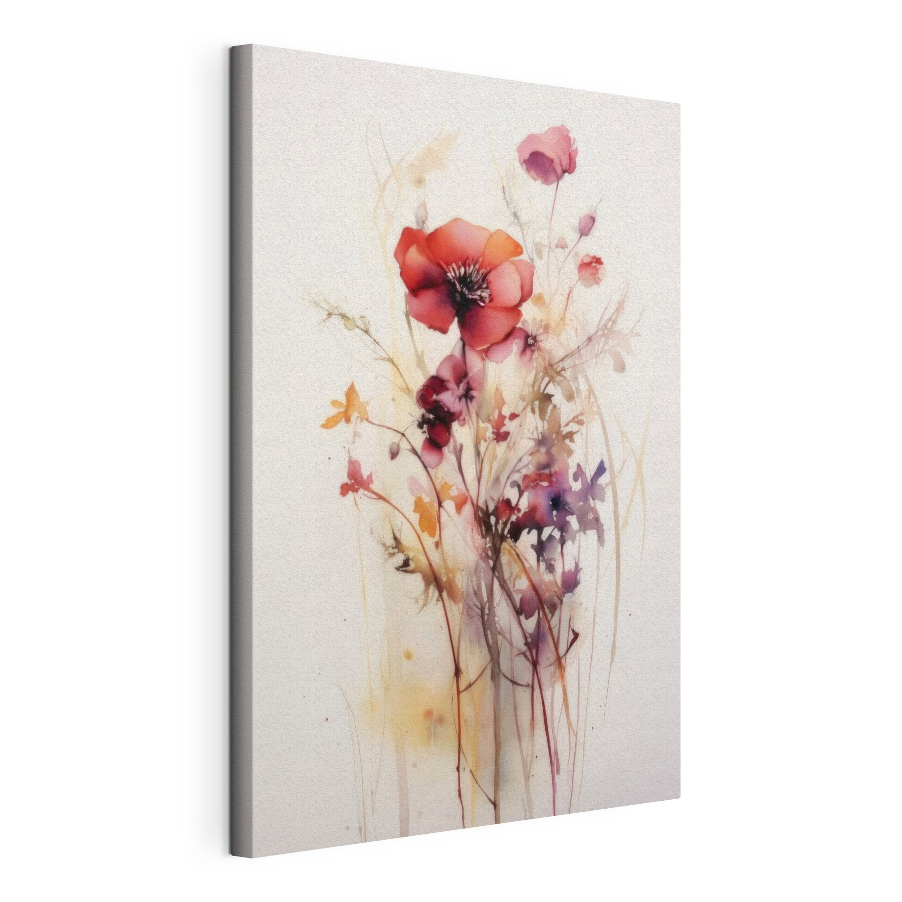 A painting of flowers on a white background A painting of flowers on a white background