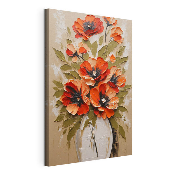 Ein Gemälde mit Blumen in einer Vase Wandbilder Ein Gemälde mit Blumen in einer Vase