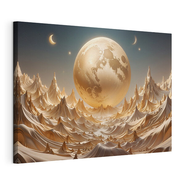 Wandbilder Wandbilder Ein Mond über Bergen und Hügeln (Artikelnummer: s38775)