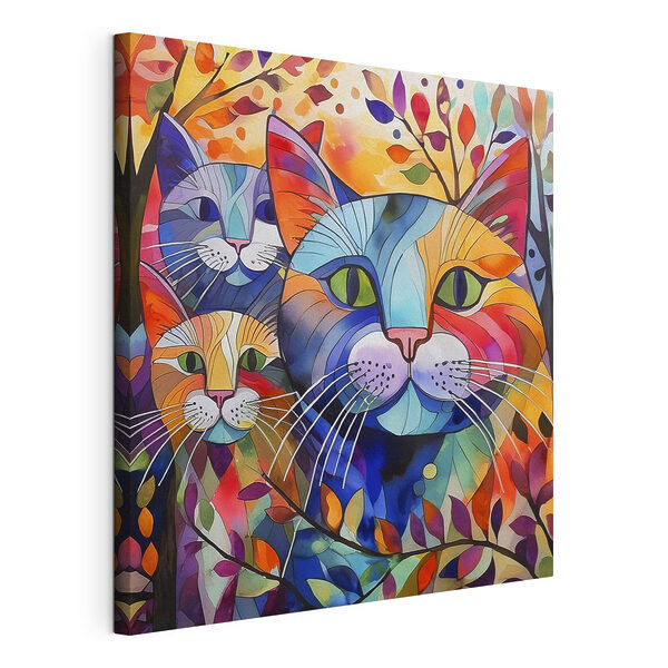 Wandbilder Eine Gruppe von Katzen mit bunten Blättern (Artikelnummer: s38814) Wandbilder Wandbilder Eine Gruppe von Katzen mit bunten Blättern (Artikelnummer: s38814)
