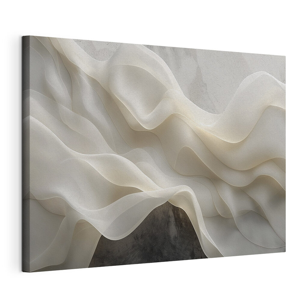 White fabric with wavy folds White fabric with wavy folds