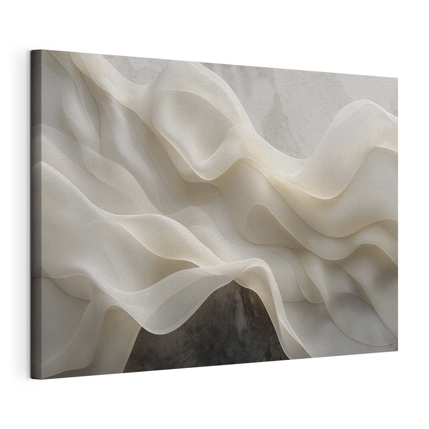 White fabric with wavy folds White fabric with wavy folds