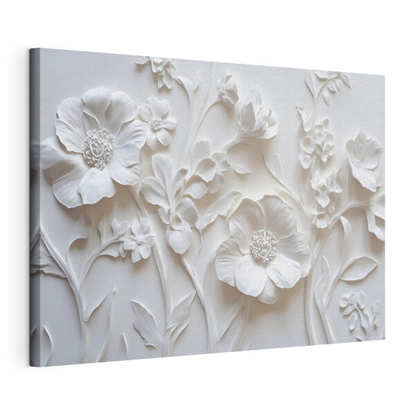 White wall with flowers