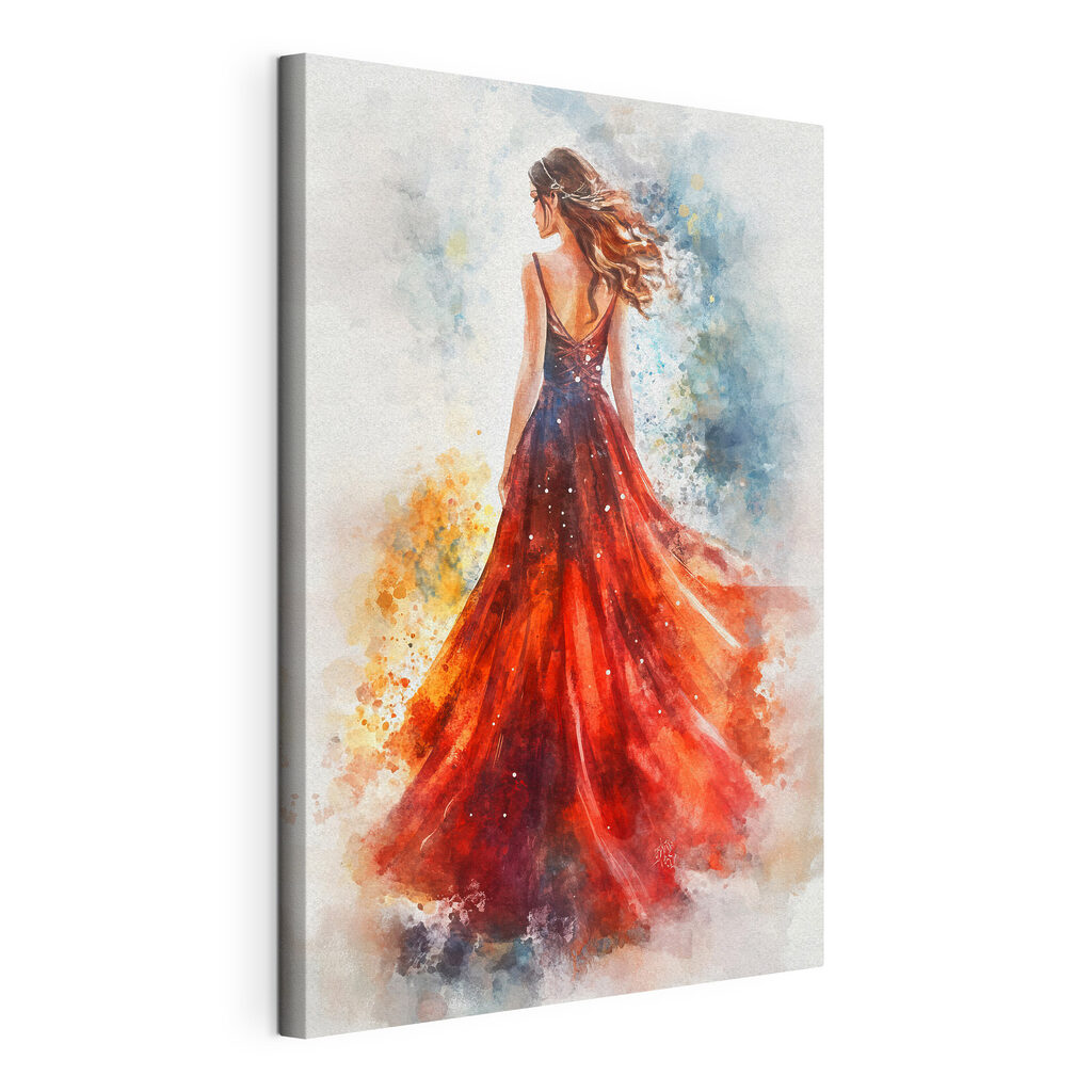 Woman in a red dress