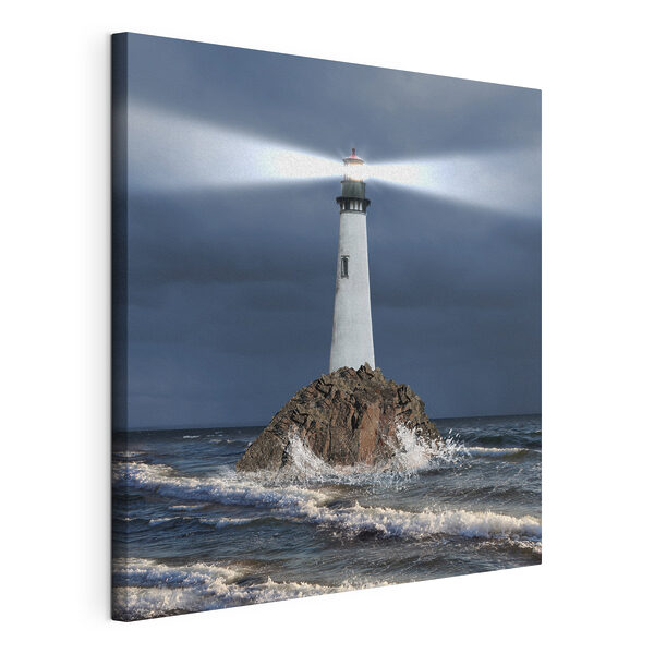 Wandbilder Wandbilder Ein Leuchtturm auf einem Felsen im Meer (Artikelnummer: s08187)