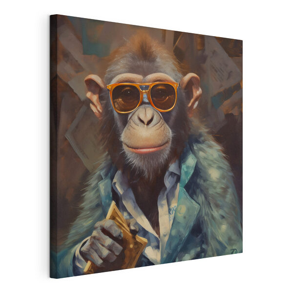 Wandbilder Ein Affe mit Sonnenbrille und Anzug