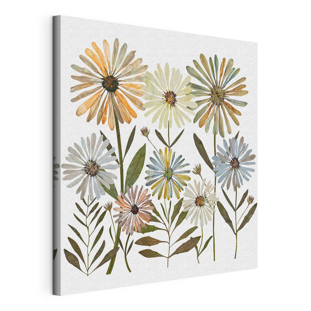 Group of flowers with leaves