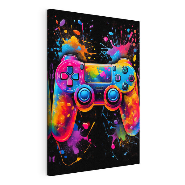 Wandbilder Ein Videospiel-Controller mit bunten Farbspritzern (Artikelnummer: s34260) Wandbilder Wandbilder Ein Videospiel-Controller mit bunten Farbspritzern (Artikelnummer: s34260)